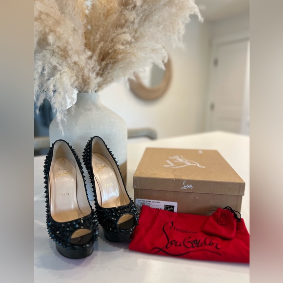 Christian Louboutin LADY PEEP SPIKES 150 PATENT size 7.5 - Picture 11 of 11